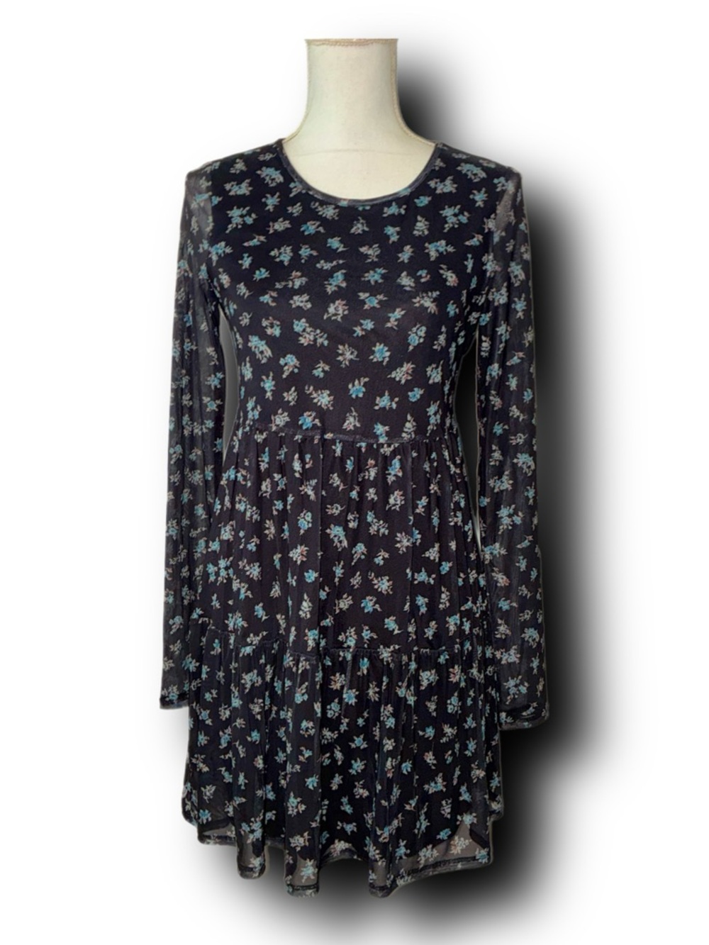 Live Fire Long Sleeve Mesh Babydoll Dress 90s Vibes Soft Grunge Fall Vibes